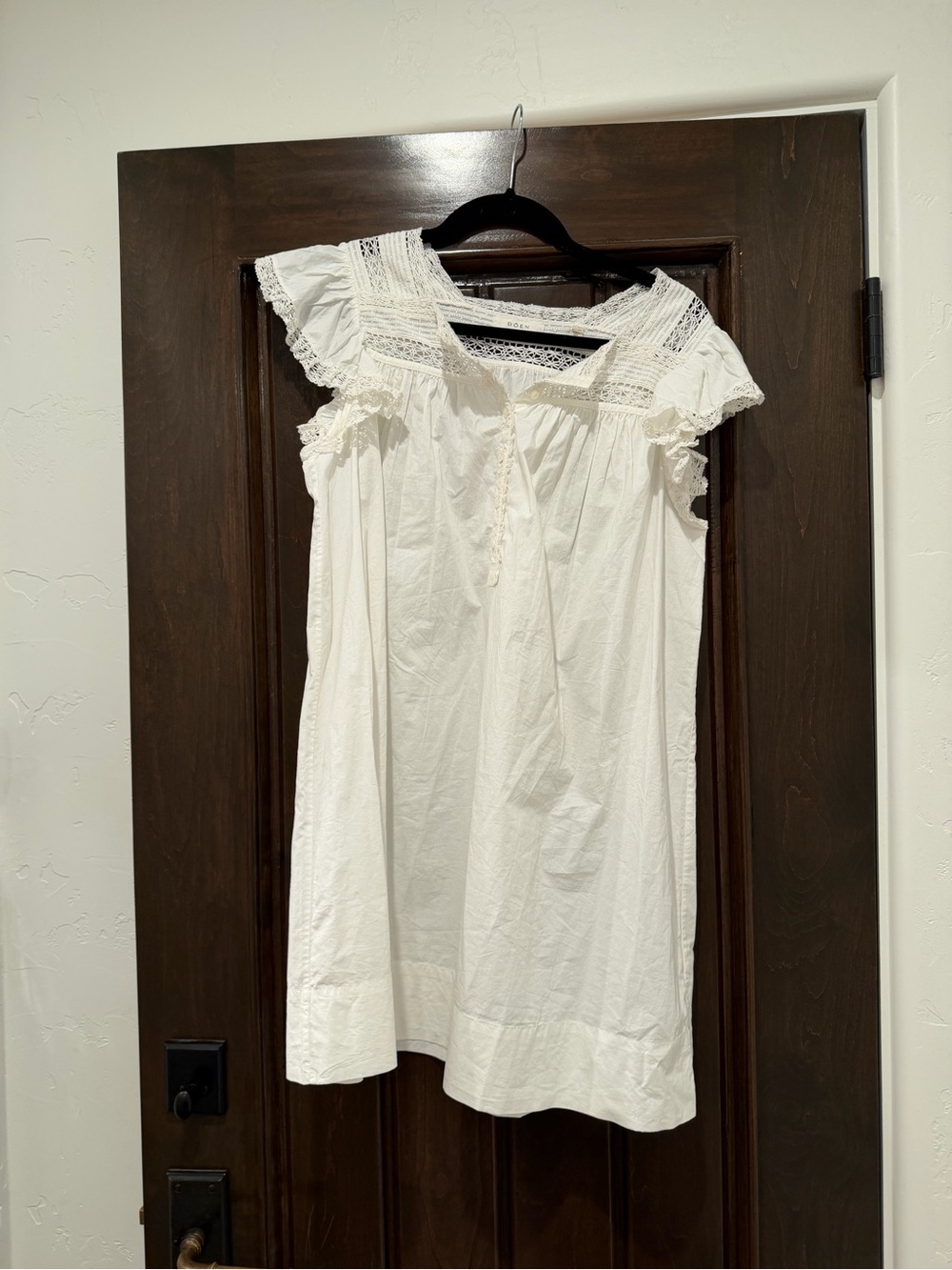 Doen White Lace Cotton Dress XS